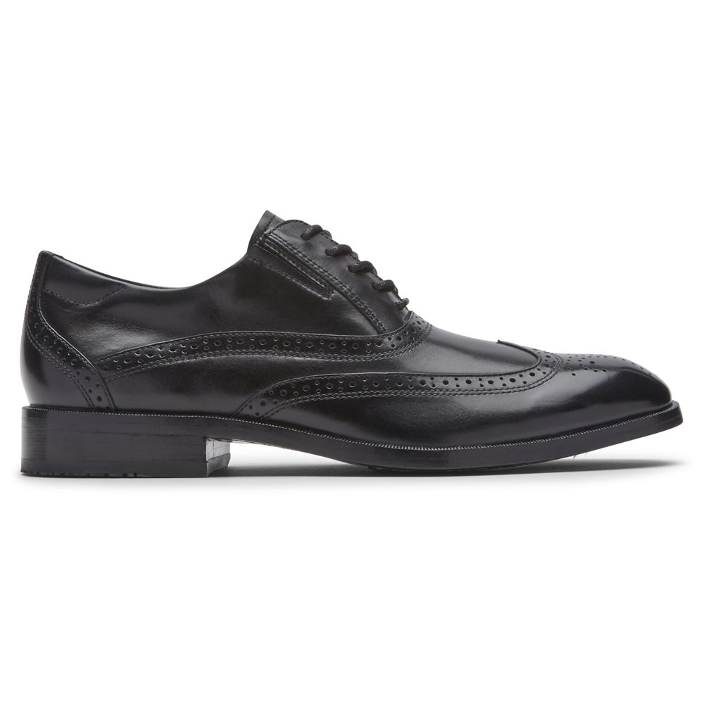 Rockport Men's Total Motion Office Wingtip Oxfords - Black - USA (9514SPCYF)